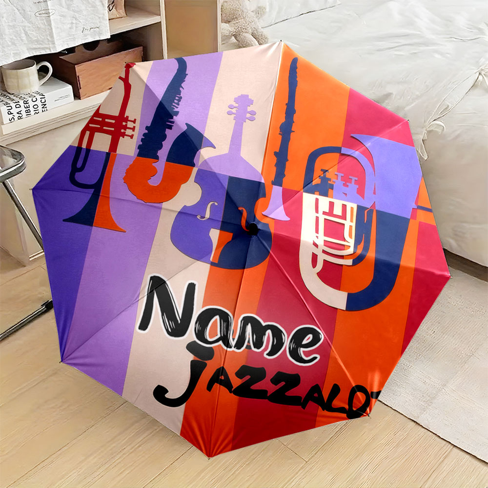 Musical Instrument And Names - Parasol z personalizowanym imieniem, „Kolorowy parasol